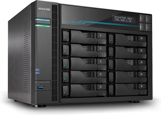 Asustor AS7110T NAS Server - Intel Xeon, 8GB RAM, 22-Bay, Black