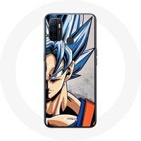 Maniacase Etui voor Oppo A53 Anime Dragon Ball Goku blauw haar