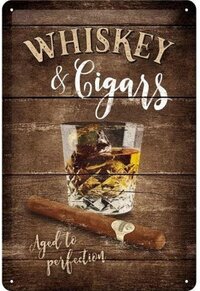 Muurdecoratie Whisky - 20 x 30 cm - Metaal - Multi