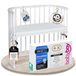 babybay Origineel bijzetbed van massief beukenhout, compact en transformeerbaar, traploos verstelbaar en milieuvriendelijk, uitbreidbaar babybed (wit gelakt), matras