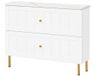 3E 3xE living.com 3xE living Badkamerkast Gusto 80 cm, wit/marmer Bianco, gouden poten