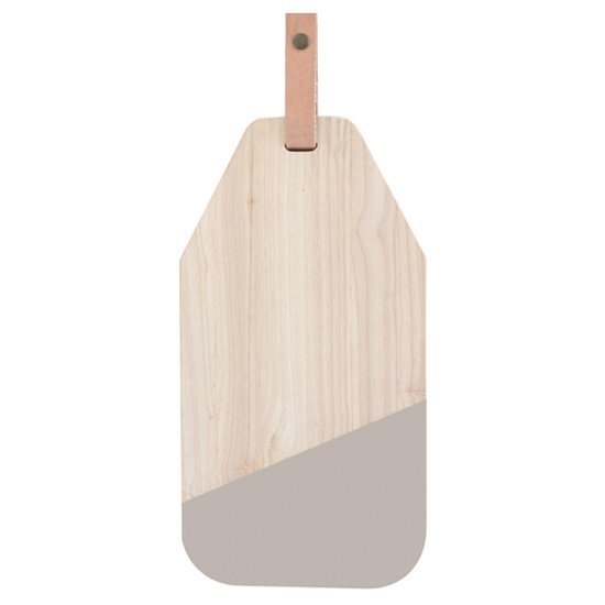 TAK Design Limbo Kaasplankje - Incl. Leer - Hout - 40 x 21 cm - Warm Grijs