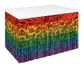 Beistle 55048-RB Metallic Plastic 1 Ply Regenboog Tafelrok Pride Decoraties LGBQT Servies, Rood/Oranje/Geel/Groen/Blauw/Paars