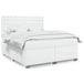Maison Exclusive - Sommier à lattes de lit avec matelas Blanc 180x200cm Similicuir