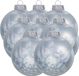 Othmar Decorations Luxe kerstballen - 8x stuks - 8 cm - wit/grijs - glas - ice finish