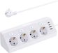 Prise coudée avec 2 USB et 2 Type C - 4 prises avec interrupteur - Blanc