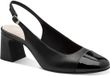 Tamaris Dames Slingpumps 1-29635-46 001 Zwart Leer/Synthetisch Blokhak 5-7 cm Maat 37 EU