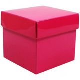 Merkloos 10x Roze cadeauverpakking decoratie 10 cm kubus