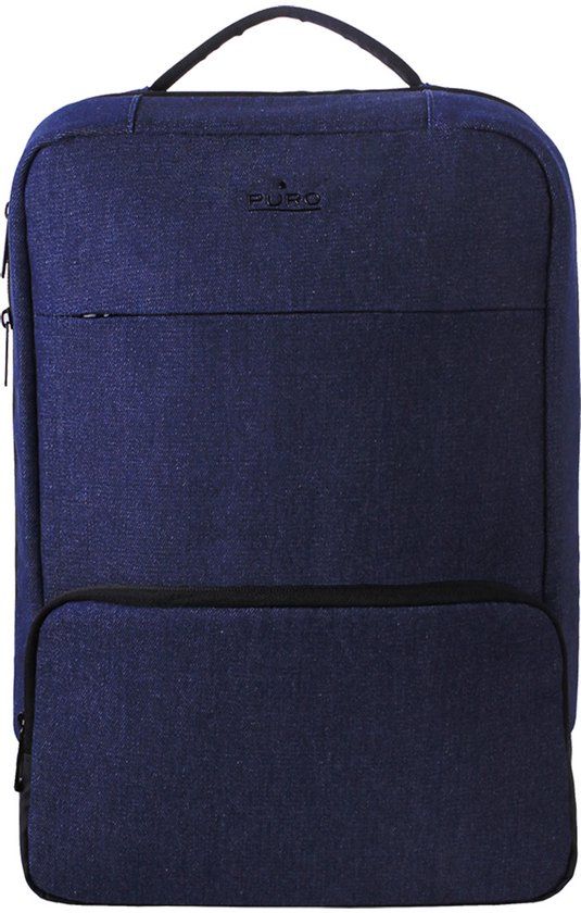 Puro, Rugzak voor Laptop 15,6 Model ByDay Meerdere Compartimenten, Donkerblauw