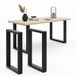 Mucola Set de 2 pieds de table acier Pieds de table Pieds design industriel - Noir 80x72 cm