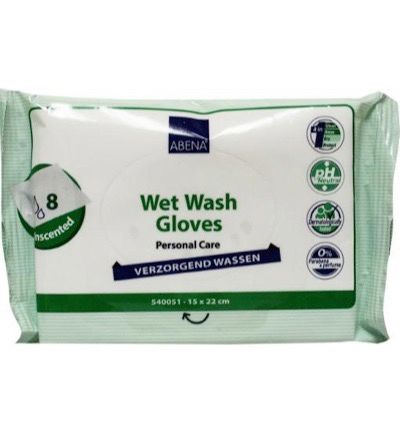 Abena Wet wash washandjes verzorgend 8ST - 5703538263002