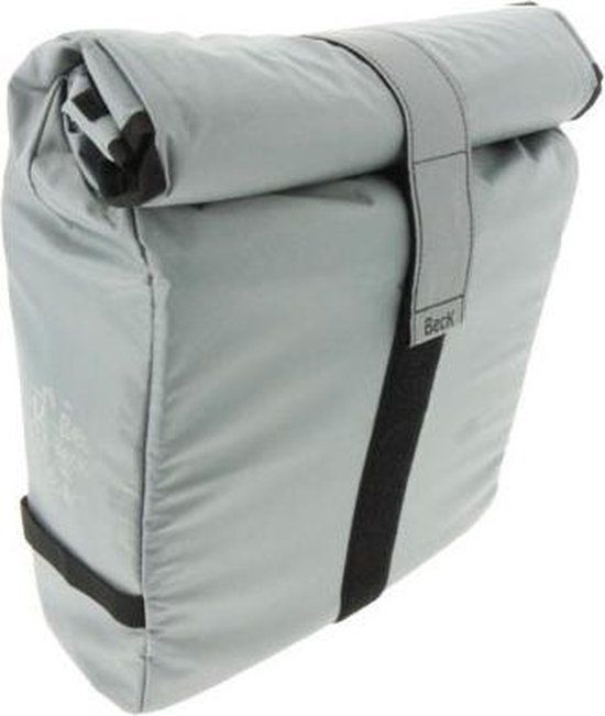 BECK Roll Single Silver - Dubbele fietstas - 15 l - Groen/Oranje/Zilver/Zwart