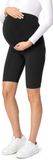 Be Mammy Dames Zwangerschapsleggings - Vrijetijdsbroek – Korte - Viscose - BE-Leggings-04 - Zwart - 4XL