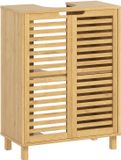 Homcom Bamboe Badkamermeubel - 60x30x80 cm - Natuurhout