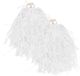 Funny Fashion Cheerballs/pompoms - 2x - blanc - avec franges et poignée annulaire - 28 cm