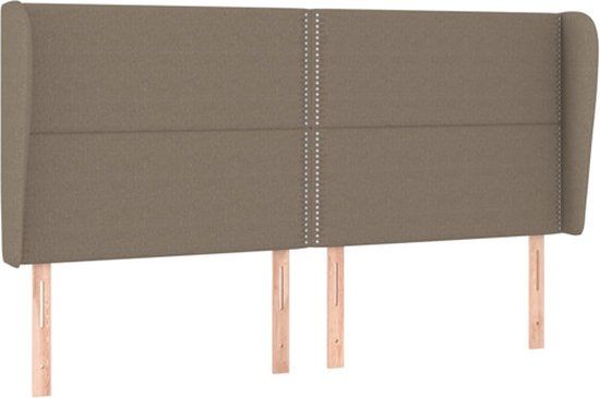 vidaXL Hoofdbord - Stof - Taupe - 203x23x118/128 cm