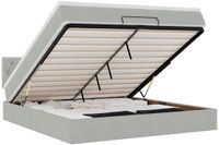 vidaXL Ottoman Bed with Mattress and LEDs 160x200cm Velvet Light Grey