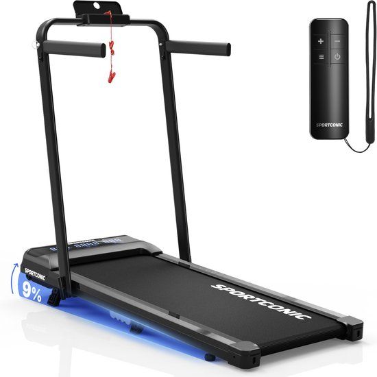 Sportconic Loopband 1-12km/u - Walking Pad - Inklapbaar - Met Helling - Incl. Tablethouder en Afstandsbediening