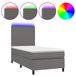 vidaXL Boxspringbed met matras en LED-verlichting, grijs, 120x200 cm, kunstleer