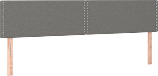 VidaXL Hoofdeind & Voeteind Donkergrijs Polyester/Hout 2000 mm x 50 mm x 780 mm