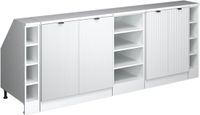 Vicco R-Line Keukenkast voor schuine wand – 210 cm Set van 5 kastrompen 60 cm diepte Witte golf