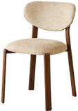 Lizzely Garden & Living Eetkamerstoel Japandi Benja bruin walnoot poten