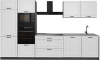 Vicco Complete keukeneenheid R-Line, Wit landelijk/Antraciet, 340 cm marmer werkblad