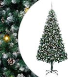 vidaXL Kunstkerstboom Groen 240 cm PVC en Staal en Kunststof