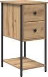 vidaXL - Table de chevet - Artisanal - Couleur chêne - 32 x 42 x 70 cm