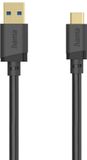 Hama 00202004 USB-kabel USB 3.2 Gen1 USB-A stekker, USB-C stekker 0.25 m Zwart Vergulde steekcontacten