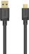 Hama 00202004 USB-kabel USB 3.2 Gen1 USB-A stekker, USB-C stekker 0.25 m Zwart Vergulde steekcontacten