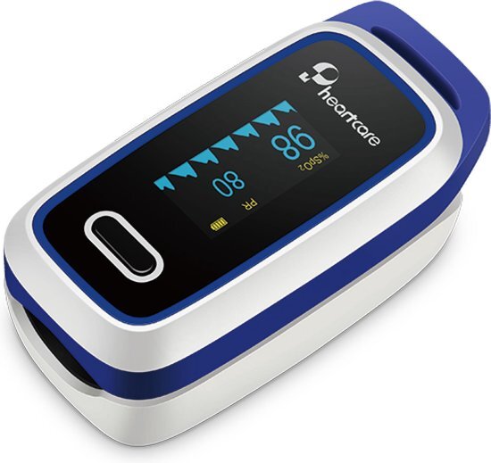 Pheartcare Saturatiemeter Zuurstofmeter met Inspectie Certificaat en Medische Kwalificatie - Blauw