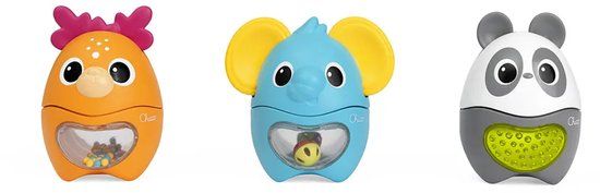Top1Toys Chicco Activity Animals - 3-in-1 Stapel- & Sorteerspeelgoed - Olifant, Hertje & Panda (6-36 M)