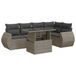 vidaXL 6-delige Loungeset met Kussens, Poly Rattan, Grijs