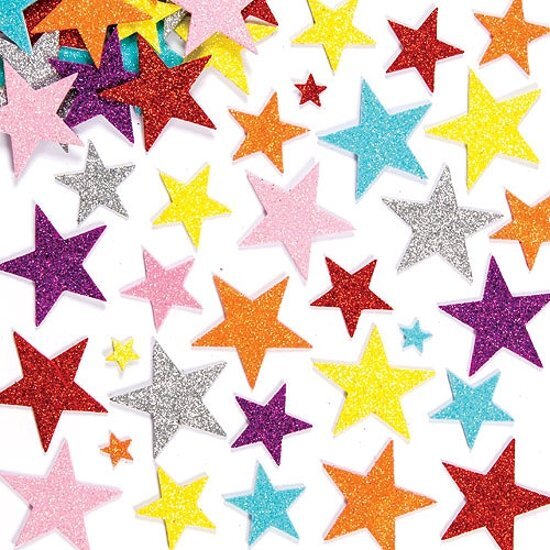 Baker Ross Foam stickers met glitter ster 150 stuks per verpakking