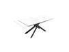 ARAVIS Table de salle à manger extensible 160-200 cm – Céramique effet marbre blanc et pieds en métal noir