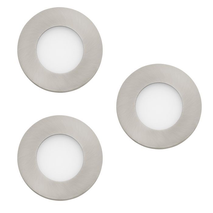 EGLO Connect.z Smart-Home LED Inbouwspots - Set van 3 - Ø 85 mm - ZigBee - Dimbaar - Nikkel-mat - IP44
