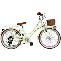 Canellini Meisjesfiets Dolce Vita CAPPUCCINO 20" 6V met mand - Lichtgroen