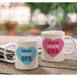 Bellatio Decorations Voor de liefste Opa en Oma mok - Cadeautje/ cadeau beker set voor Opa en Oma