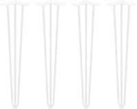 Emuca - Set met 4 vier tafelpoten Hairpin met 3 stangen, hoogte 710 mm, witgelakt, staal