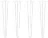 Emuca - Set met 4 vier tafelpoten Hairpin met 3 stangen, hoogte 710 mm, witgelakt, staal
