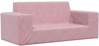 vidaXL Kinderbank 2-zits Roze Zacht Pluche