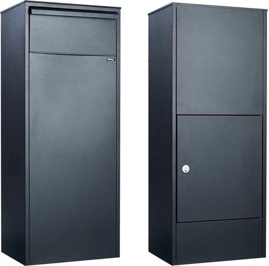 Allux 800 Achteruitname - Zwart - Pakketbrievenbus - Vrijstaand - Metaal