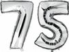 Shoppartners Bv 75 jaar - zilver - folie ballonnen - 88 cm