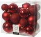Decoris Boules de Noël - 26 pièces - Rouge - Plastique - Décoration de Noël