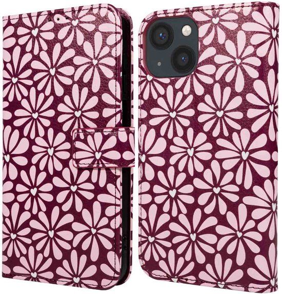 imoshion Hoesje - Geschikt voor Apple iPhone 13 - Design Bookcase smartphone - Bloom Love Blush