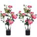 Zstar 2 stuks kunstpioenrozen in pot van 70 cm met groene bladeren, decoratie voor woonkamer, kantoor, thuis, roze