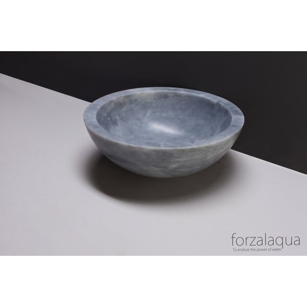 Forzalaqua Roma waskom 40x40x15cm 40cm ROND Marmer gezoet blauw wit 100003