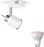 Philips Hue Meranti Opbouwspot (Wit) - Wit en Gekleurd Licht - Wandspot of Plafondspot met 1 Lichtpunt - GU10 - Hue White and Color Ambiance
