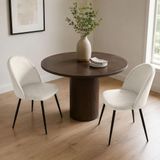 Ensemble Stinson Ensemble de 2 chaises stinson, fauteuil recouvert de velours, chaise de salle à manger rembourrée, siège de réunion, 51x54h82 cm, blanc